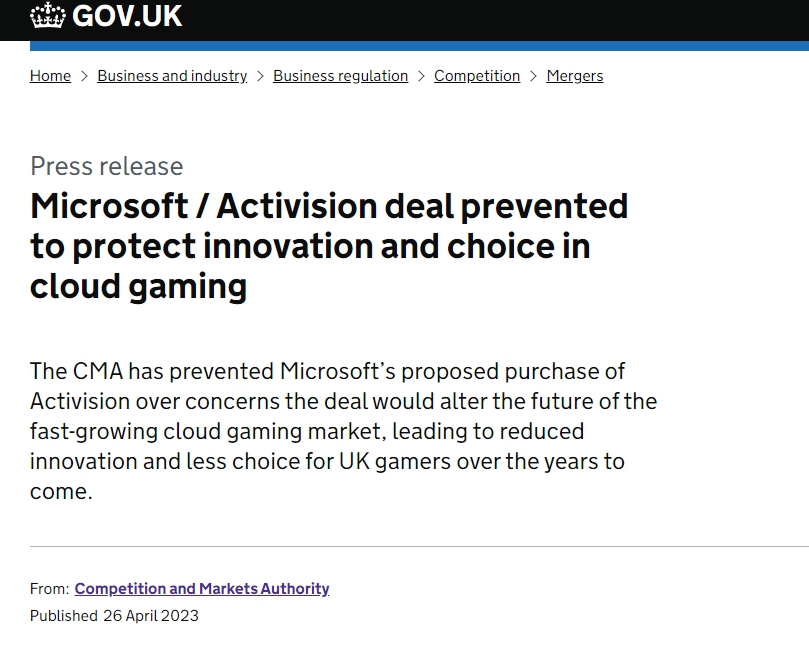 风暴娱乐注册：微软史上最大收购案要黄？英国监管机构投反对票